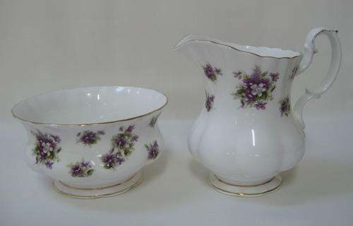 VINTAGE ROYAL ALBERT 'SWEET VIOLETS' MILK JUG & SUGAR BOWL