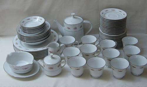 VINTAGE NORITAKE 'PETULA' 57pc PART DINNER SERVICE & TEA SET