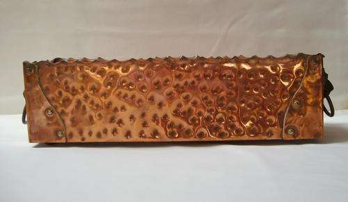 VINTAGE HAMMERED COPPER LARGE FLOWER TROUGH VASE c1960's
