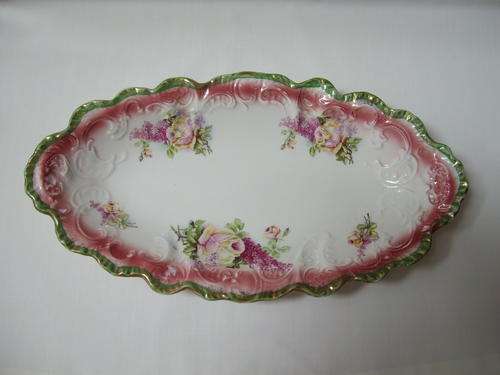 ANTIQUE VICTORIAN WOOD & SON BLUSH WARE OVAL BOWL c1891-1907