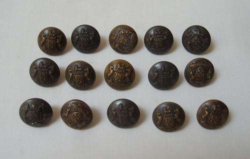 SET OF FIFTEEN VINTAGE SADF 'EX UNITATE VIRES' SMALL COAT BUTTONS