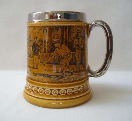 VINTAGE LORD NELSON WARE 'LAWN BOWLS' BEER TANKARD c1950's