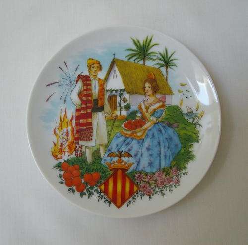 VINTAGE VALENCIA SPAIN 12cm SOUVENIR PLATE