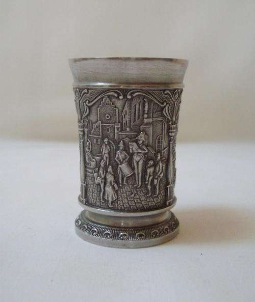 VINTAGE FRIELING-ZINN GERMAN PEWTER SCHNAPPS BEAKER