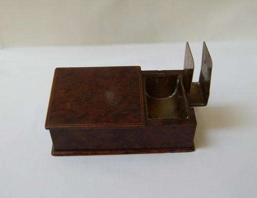 VINTAGE VENEERED WALNUT GENTLEMAN'S SMOKING COMPENDIUM