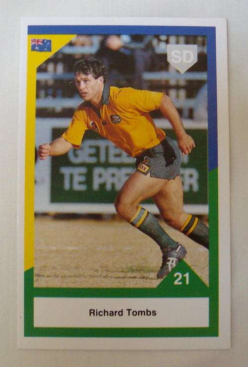 1992 SPORTS DECK RUGBY CARD RICHARD TOMBS WALLABIES AUSTRALIA vs SOUTH AFRICA CARD 21