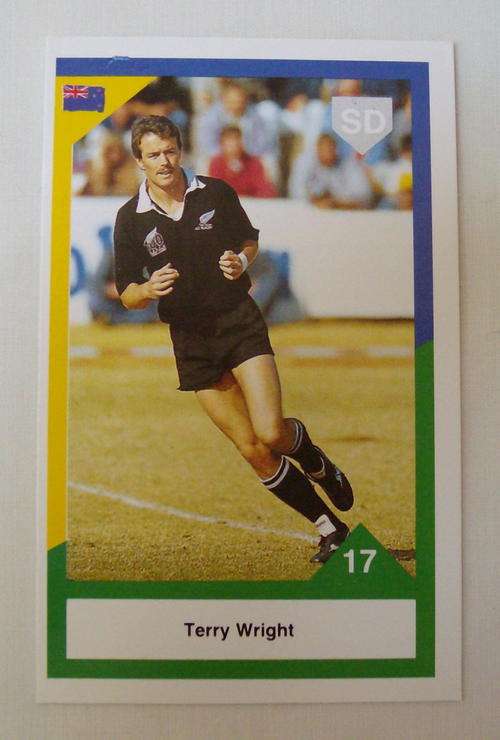 1992 SPORTS DECK RUGBY CARD TERRY WRIGHT ALL BLACKS NEW ZEALAND vs SOUTH AFRICA CARD 17