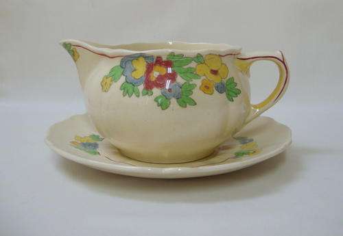 ART DECO ROYAL DOULTON 'MINDEN' SAUCE JUG & PLATE c1933
