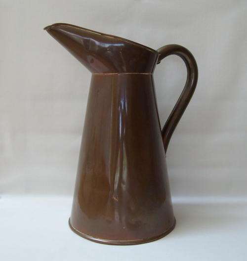 ANTIQUE COPPER JUG by HENRY LOVERIDGE of WOLVERHAMPTON c1865-1926