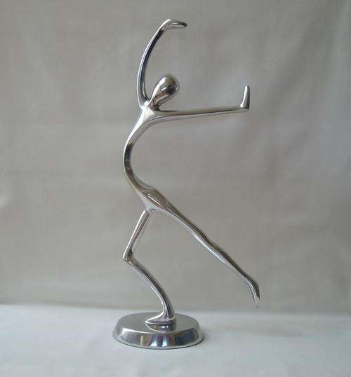 CONTEMPORARY HAGENAUER-STYLE ALUMINIUM DANCER FIGURINE