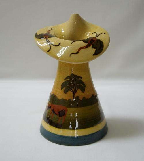 VINTAGE HART & MOIST TORQUAY POTTERY 'DEVONSHIRE CATTLE' VASE c1920's-1930's