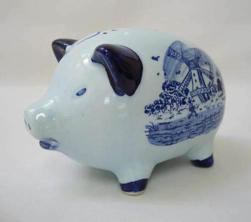 VINTAGE DELFTWARE PIGGY BANK