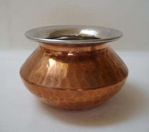 VINTAGE HAMMERED COPPER & TIN VASE