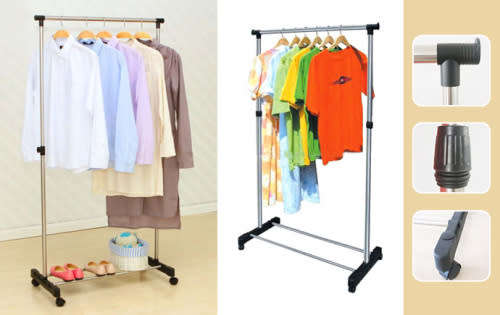 SINGLE POLE TELESCOPIC CLOTHES HANGER