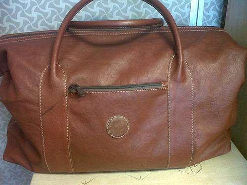Skarf  burgundy travel bag - Genuine Leather
