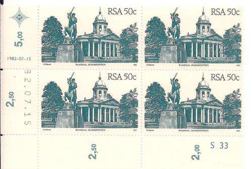 1982 4th Definitive Issue - 50c Mint Cnr Cnr Block Of 4 (HD23A)