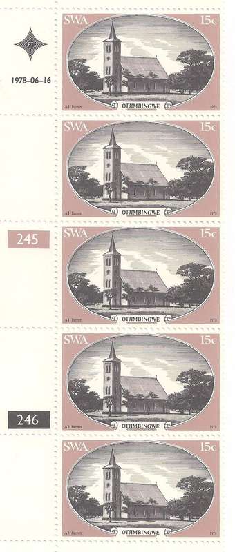 1978 Historic Churches In S.W.A. - 15c Otjimbingwe - U.M CS Of 5 (CS14C)