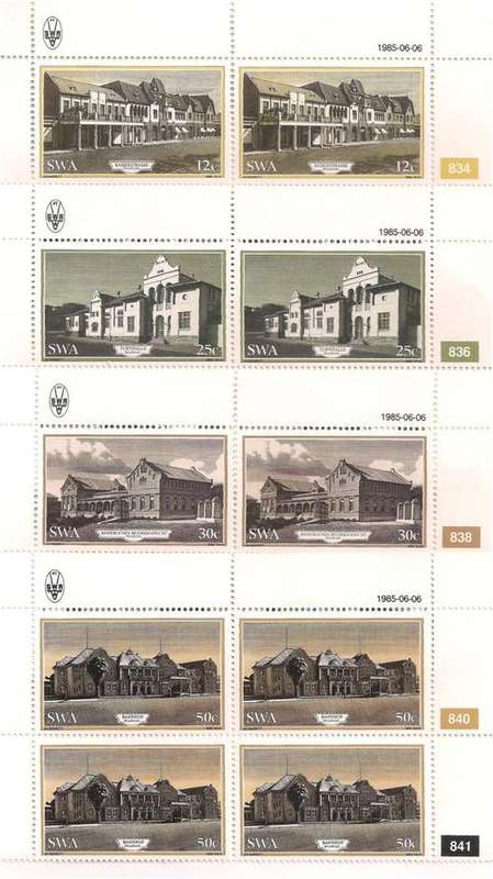 1985 Historic Buildings Of Windhoek - U.M Set Of CB's Of 4 (CB38)