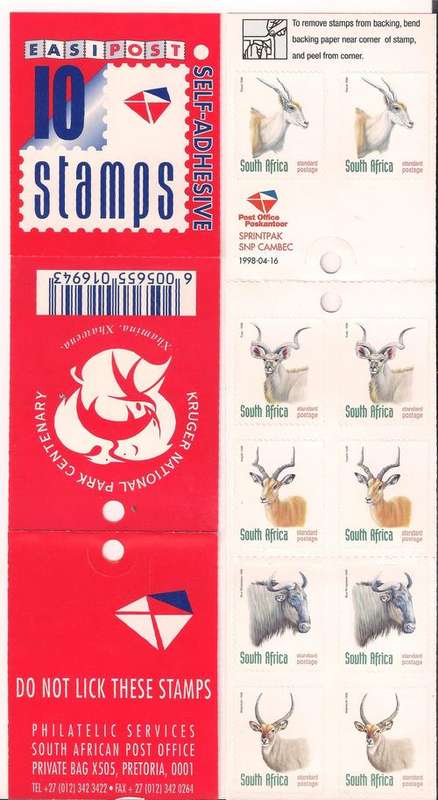 1998 Standardised Mail. (Redrawn) - Complete Booklet (16.04.1998) (BL4)