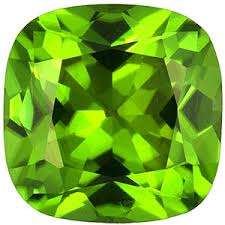 NATURAL PERIDOT - CUSHION 4 mm