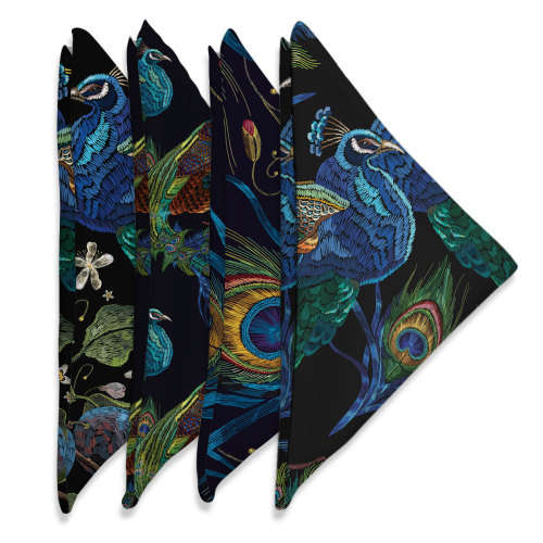 Mugnolia Pavonine Material Napkin Sets - Set of 4