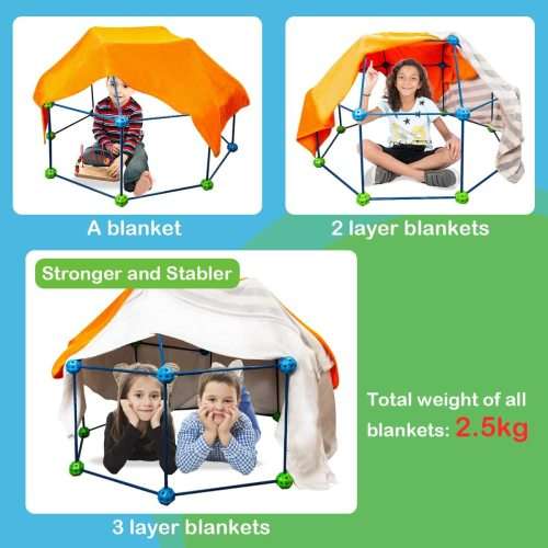 Fort Building Kits for Kids (,Build Tunnels Tents for Indoor/Outdoor)