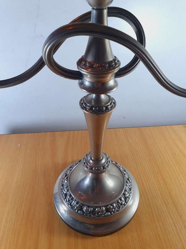 VINTAGE HEAVY EPNS 3 ARM CANDELABRA.