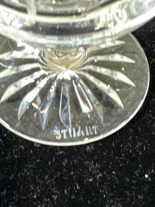 LUXURY CRYSTAL SALT & PEPPER SET BY STUARTS - ENGLAND.