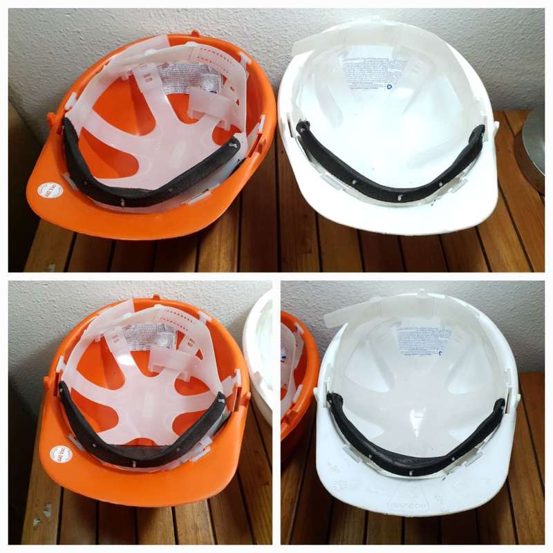 PAIR OF UNUSED BUILDERS PRIDE SAFETY HELMET.