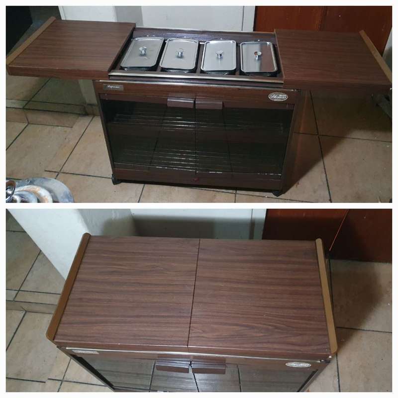 EKCO HOSTESS BY STEELCRAFT FOOD WARMER TROLLEY - COMPLETE SET DEMO STOCK.