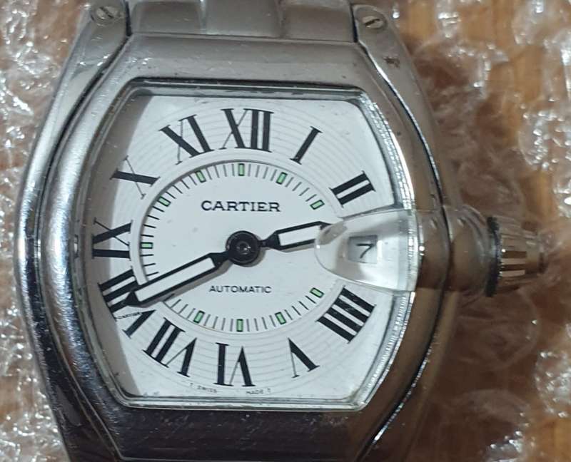 `CARTIER - ROADSTER` MENS AUTOMATIC WRIST WATCH WITH BRAND NEW BRACELET (Non Runner) .