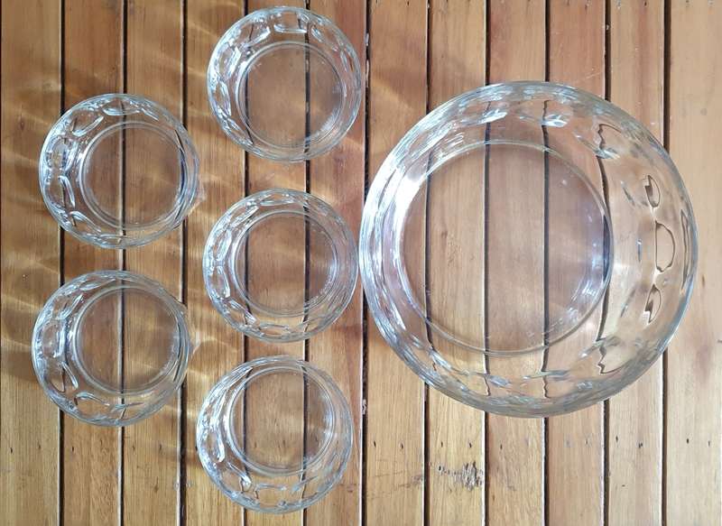 BRAND NEW `ARCOROC - FRANCE` 6 PIECE CLEAR GLASS BOWL SET.