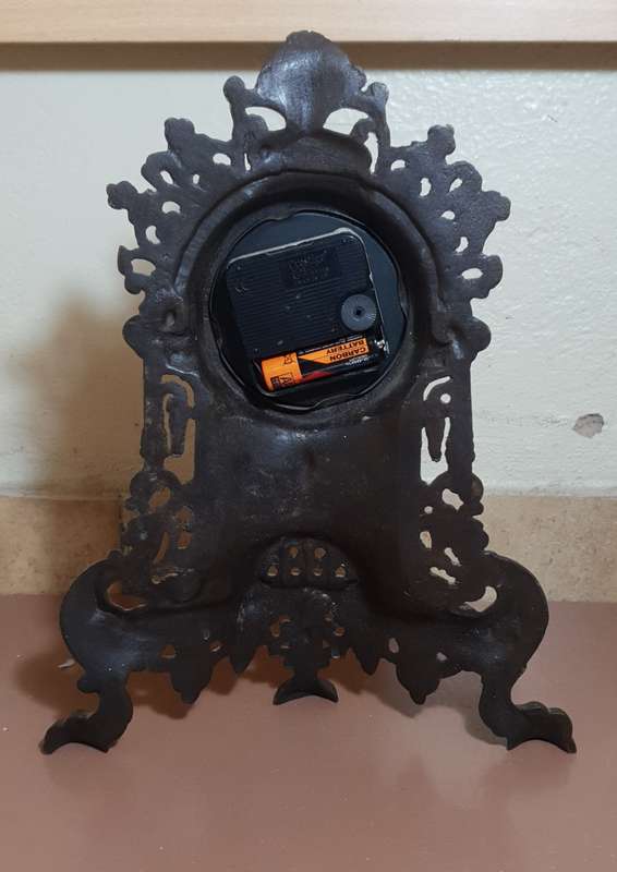 Antique Solid Bronze Quartz Mantle Clock by Colonial Clock Company - England , Est 1870.