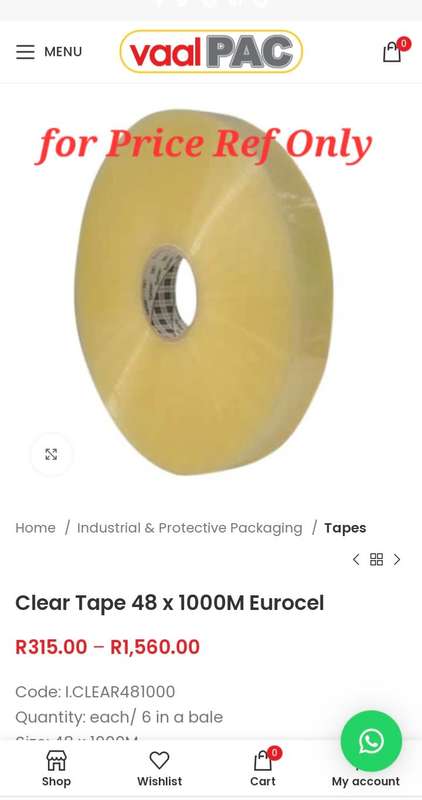 Huge 48mm/1000m Roll of Self Adhesive Tape / Cellotape from Eurocel.