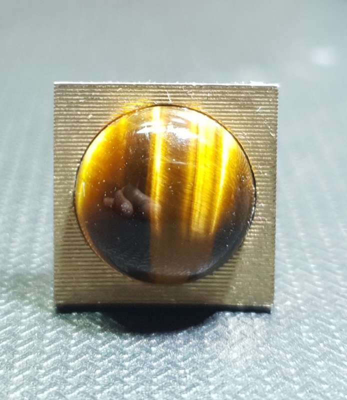 Pair of brand new high quality South African 22k Gold Clad Tigers Eye Cufflink set in Box.