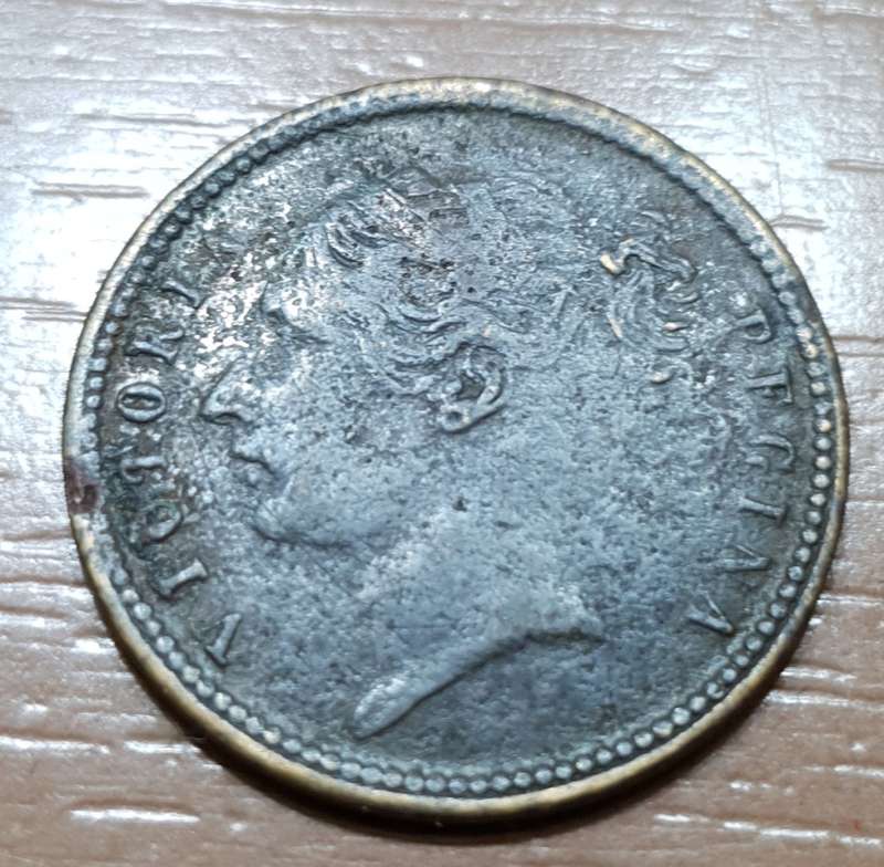 Rare 1850 Victoria Regina 3 card whist game counter gaming token.