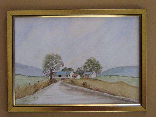 Follow the road - Framed watercolour by Eliza