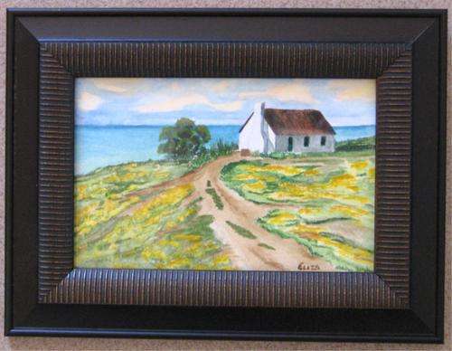 Cottage with Yellow Flower Display Standing Frame 20cm x 15cm by Eliza