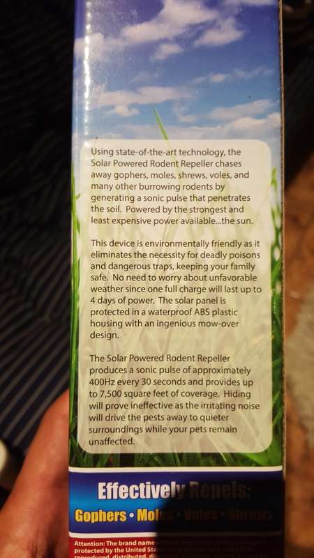 Sonic Mole Repeller - Solar powered
