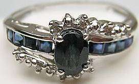 10KT SOLID GOLD RING WITH GENIUNE BLUE SAPPHIRES IN STOCK