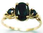 SOLID 9K GOLD RING WITH NATURAL SAPPHIRES X3