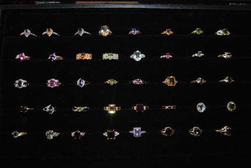 WHOLESALE LOT OF 20 X SOLID 9K GOLD RINGS WITH GENIUNE GEMSTONES - ! NO CUSTOM, VAT AND POSTAGE
