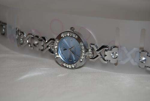 Stunning blue face,  fashion watch with crystals
