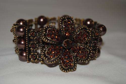 Stunning orange and brown crystal braclet
