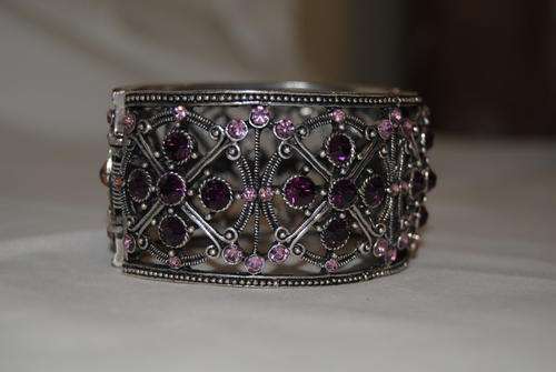 Purple crystal metal braclet