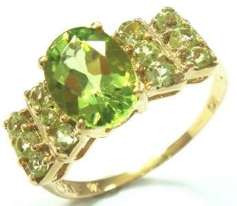 SOLID 9K GOLD RING WITH GENIUNE DIAMONDS AND NATURAL EARTH MINED PERIDOTS