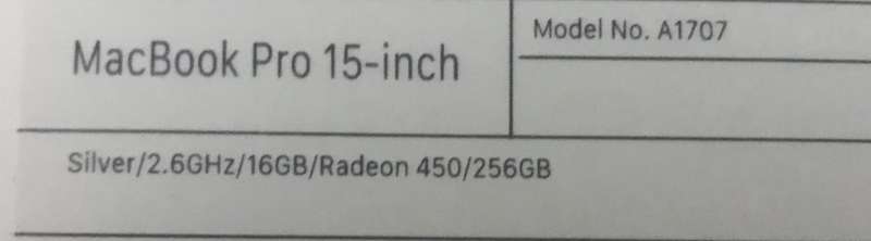 Apple MacBook Pro 15" Touch Bar Silver/2.6GHz/16GB/Radeon450/256GB