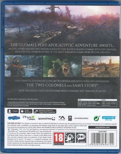 METRO EXODUS COMPLETE EDITION PS5