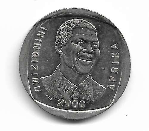 45 DEGREE ROTATED DIE - 2000 NELSON MANDELA R5 COIN