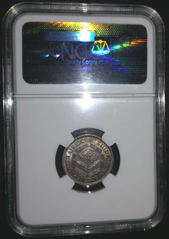 1927 Sixpence (6d) AU58 Union of South Africa: NGC graded